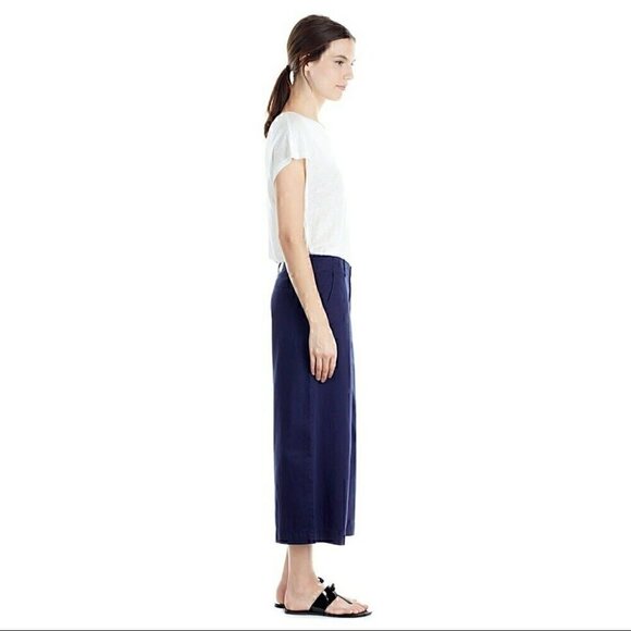 NEW Joie Navy Cherie Gaucho Wide Leg Crop Pants - Picture 2 of 7